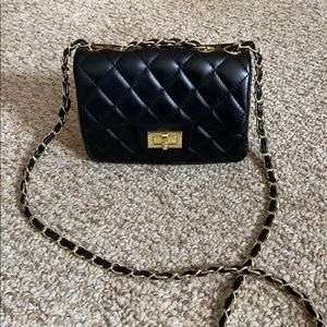 Black quilted purse